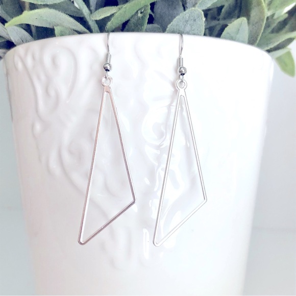 New Triangle Hoop Earrings Dangle Geometric Statement Unique Gifts Oversized Fun - Picture 1 of 8